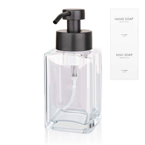 Luxury Foaming Soap Dispenser – Elegant Refillable Glass Pump Bottle for Kitchen & Bathroom, Stainless Steel, EcoFriendly Soap Dispenser